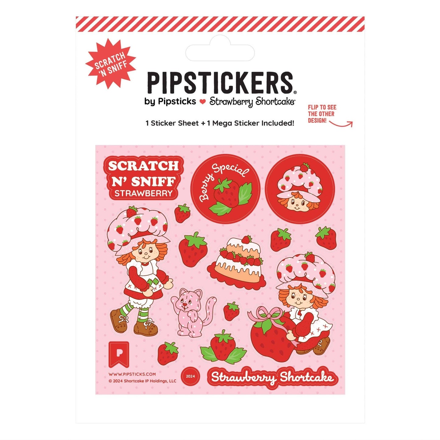 Strawberry Shortcake & Custard Scratch 'n Sniff Stickers (2ct)