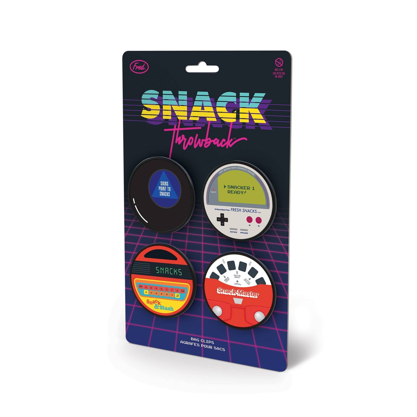 Bag Clips; Snack Throwback - Retro Games (Set of 4)