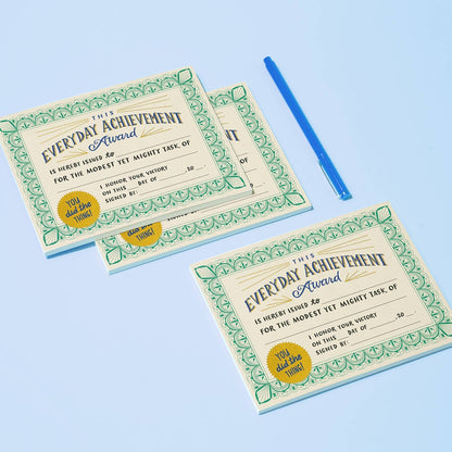Everyday Achievement Certificate Notepad