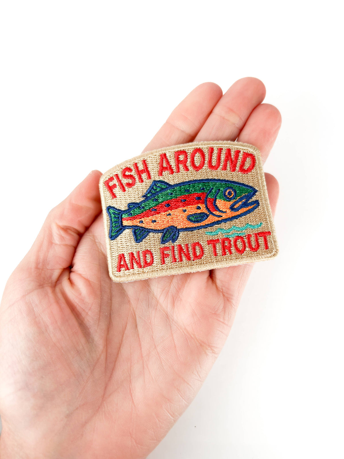 Iron-On Patch; Fish Around and Find Trout | Field Trip Threads