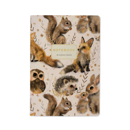 A5 Notebook; Little Woodland Friends | BV by Bruno Visconti