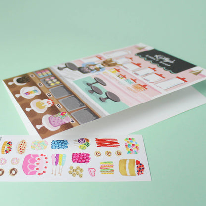 Sticker Scene Card; Sweet Shop