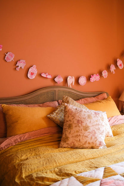 Sewn Garland; Love Birds