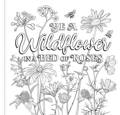 Adult Coloring Book; Wildflowers
