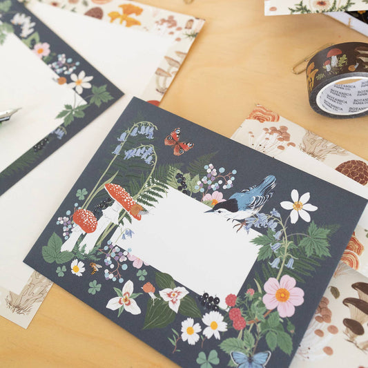 Letter Writing Set; Woodland By Botanica Paper Co. (12 Letters + 6 Envelopes)