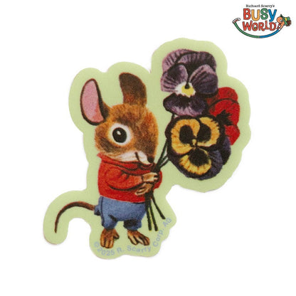 Vinyl Sticker Richard Scarry® - Mouse Bouquet Sticker