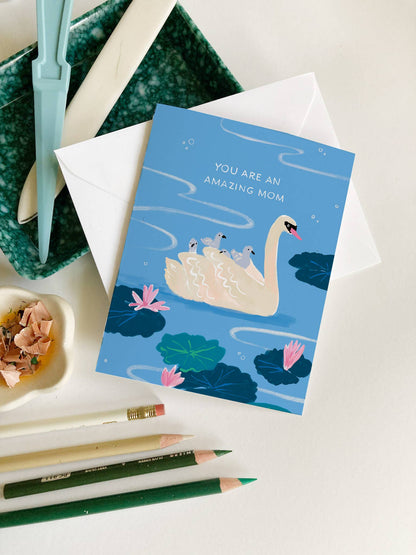 Mom Card; Swan Mom
