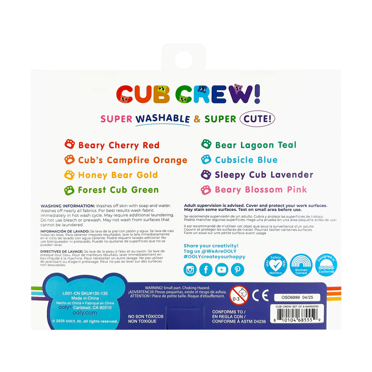 Ooly Washable Markers; Cub Crew