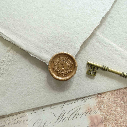 Wax Seal Stamp; Keyhole (With Handle, Gift Box, & Storage Bag)