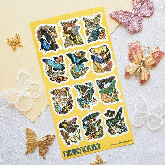 Stickii Sticker Sheet; Art Nouveau Butterflies