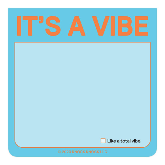 Sticky Note Pad; It's A Vibe  (Pastel Version, 100 Sheets)