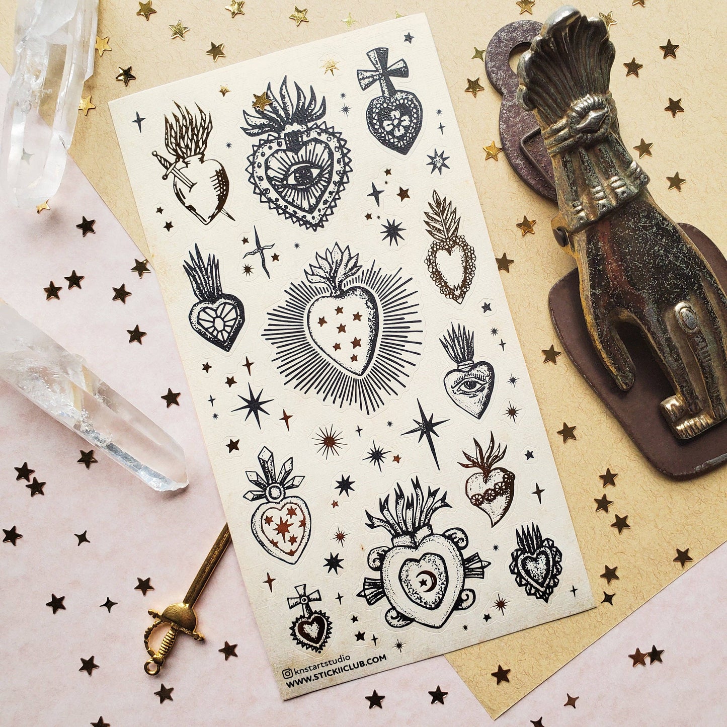 Sticker Sheet; Sacred Hearts