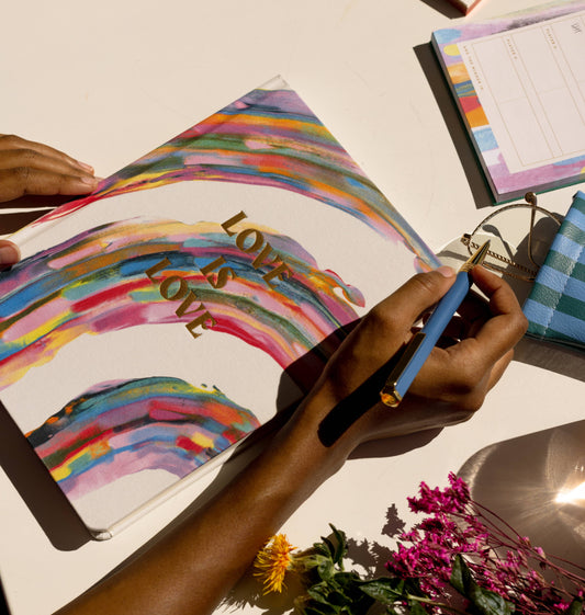 Jumbo Bookcloth Journal; "Love Is Love"