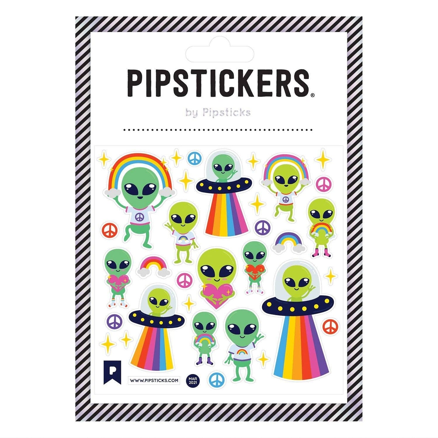 Pipsticks Sticker Sheet; Little Green Men