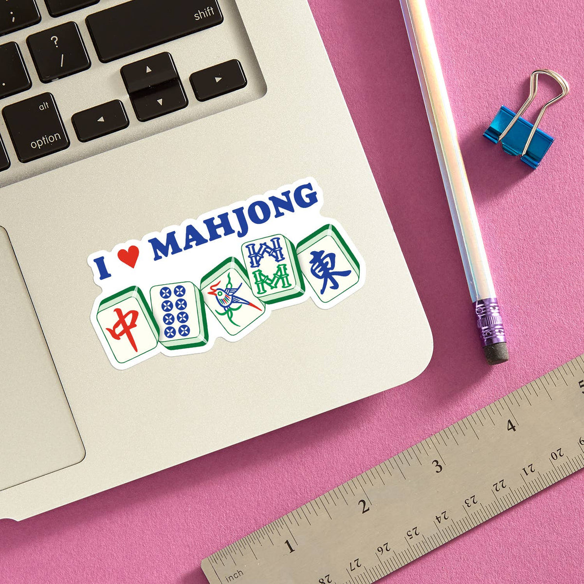 I Heart Mahjong Die Cut Sticker | The Found