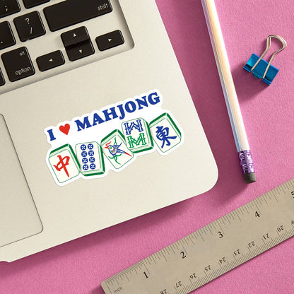 I Heart Mahjong Die Cut Sticker | The Found