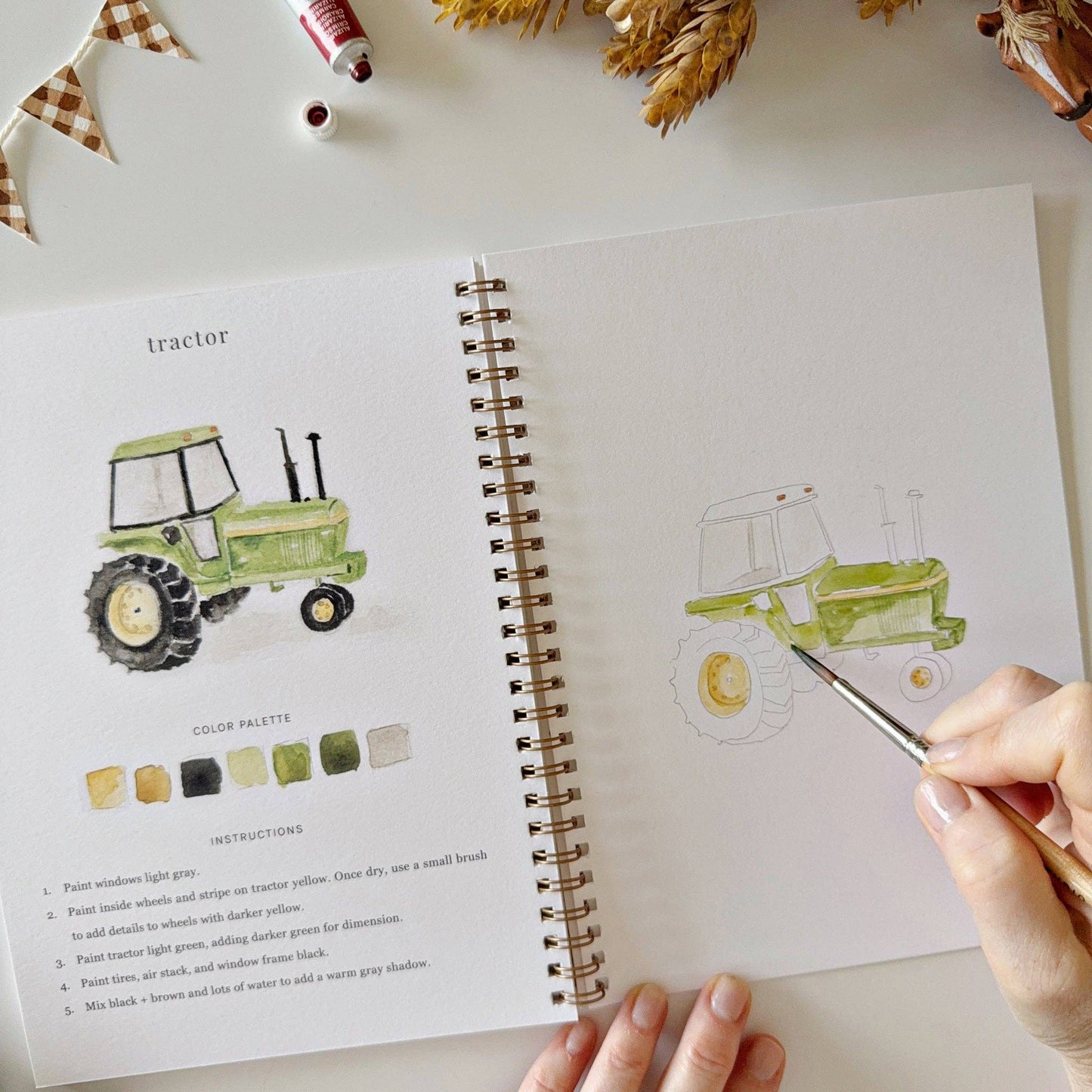 Watercolor Workbook; Farm By Emily Lex