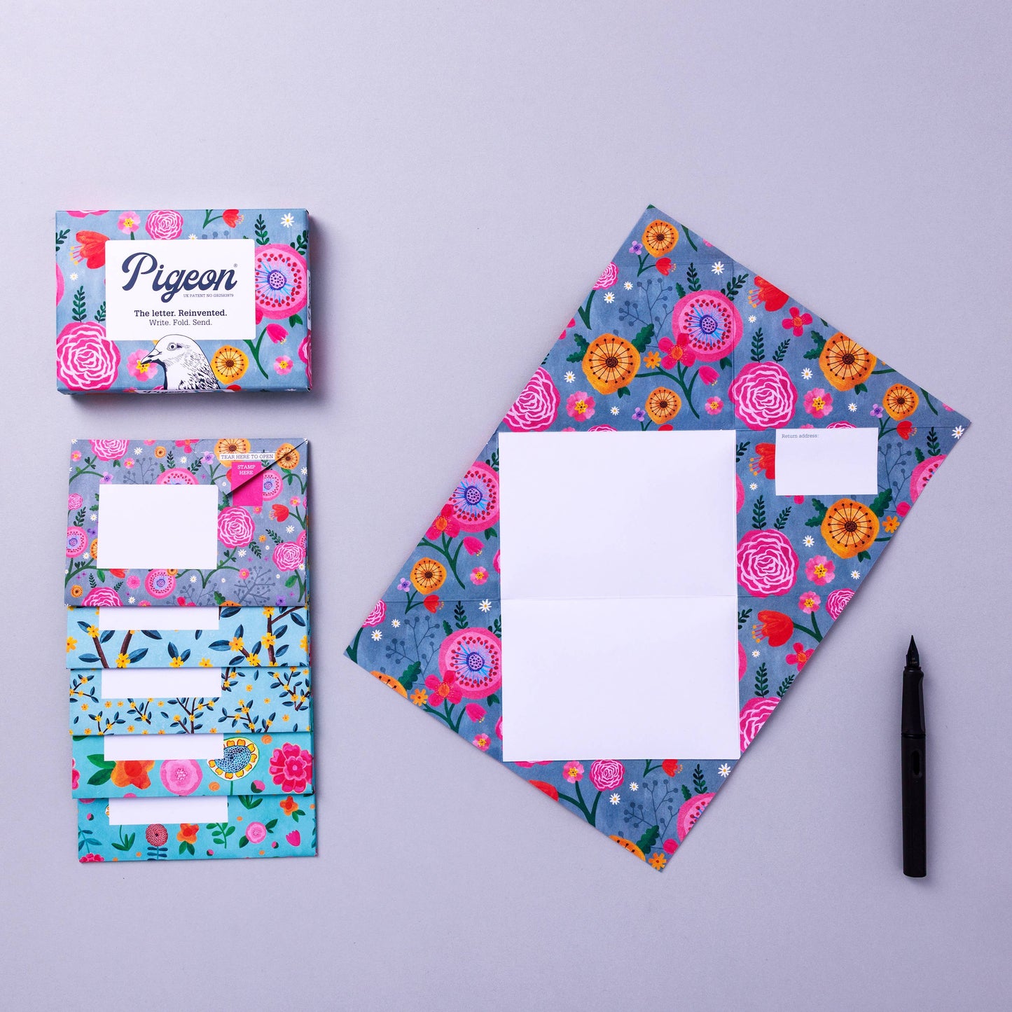 Folding Stationery Letter Set; Wildflower Pigeon