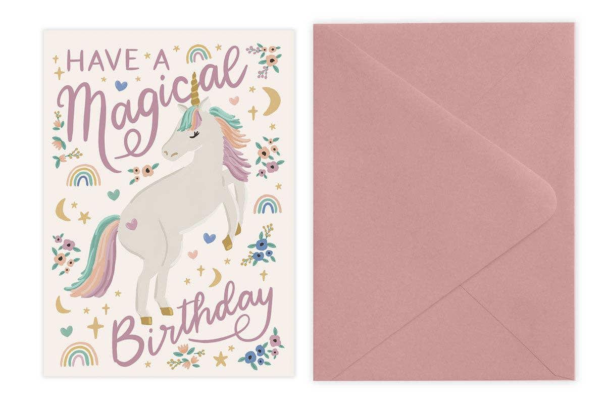 Birthday Card; Unicorn