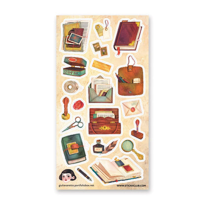 Stickii Sticker Sheet; Vintage School Supplies