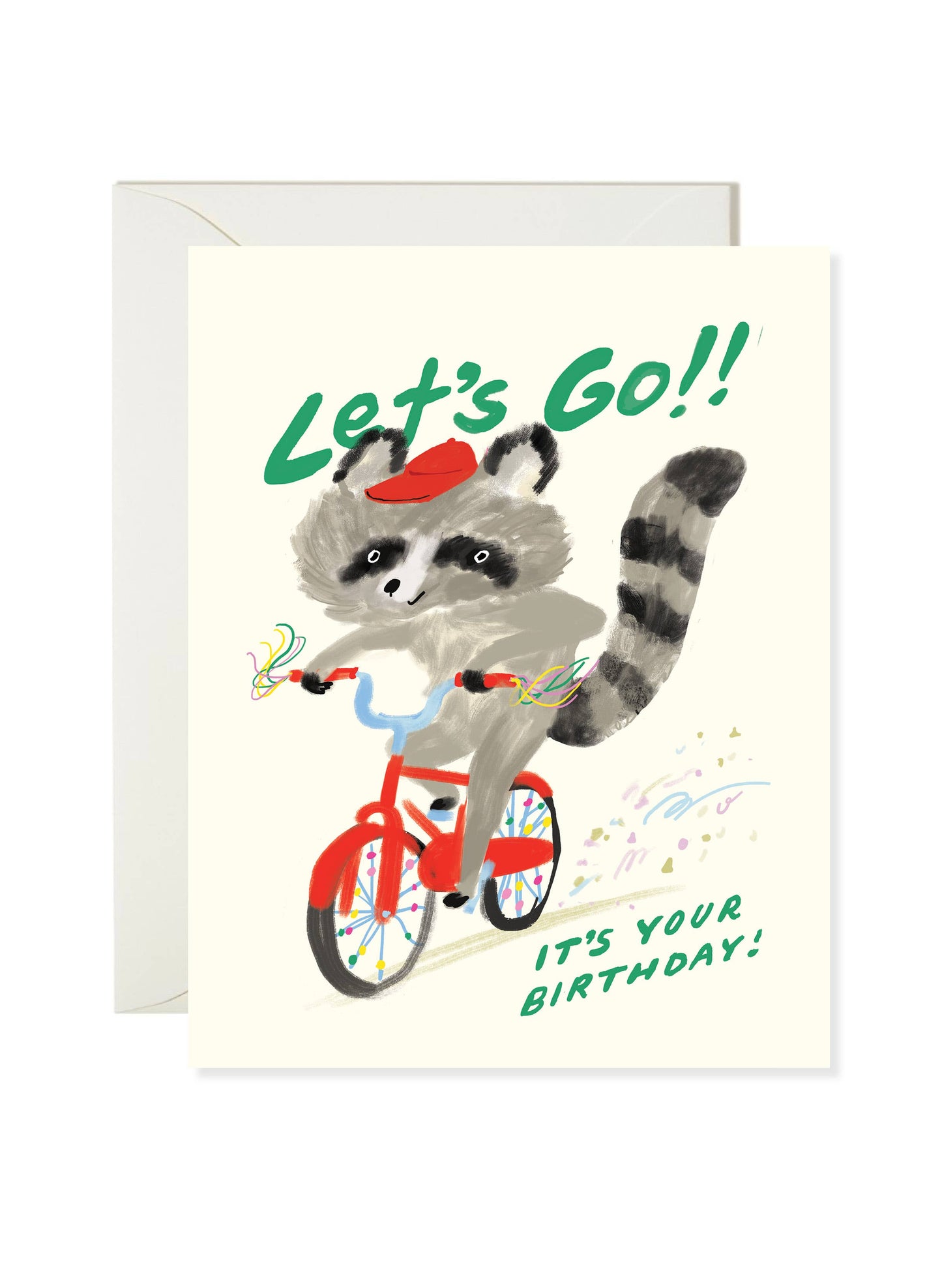 Birthday Card; Let's Go Raccoon (Funny Raccoon)