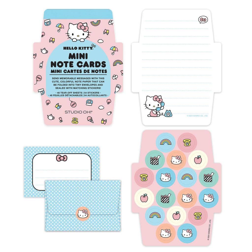Hello Kitty Mini Note Cards with Stickers (Classic Pink)