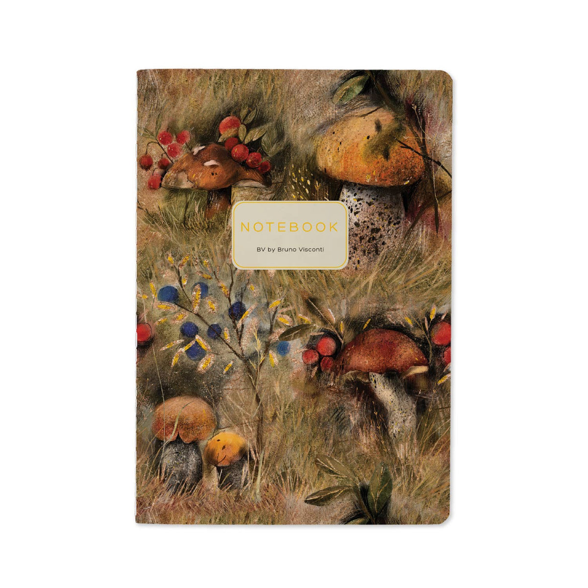 A5 Notebook; Mushrooms Watercolor | BV by Bruno Visconti
