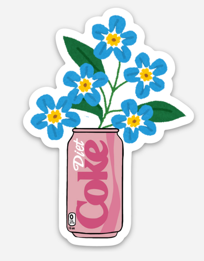 Vinyl Sticker; Diet Coke Flower Can