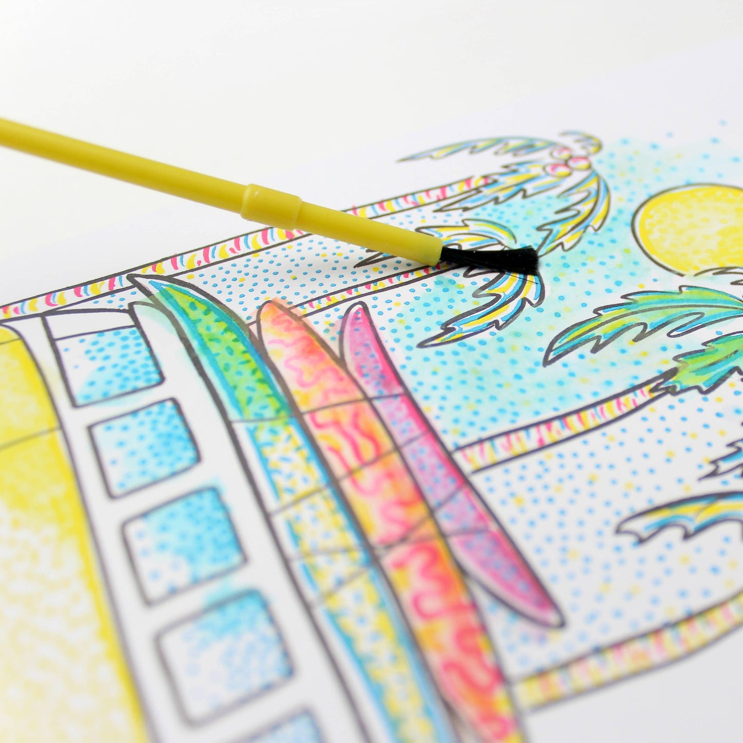 Greeting Card; Surfer Van (Paint With Water)