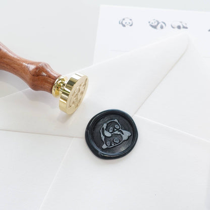Wax Seal Stamp; Pandas (With Handle, Gift Box, & Storage Bag)