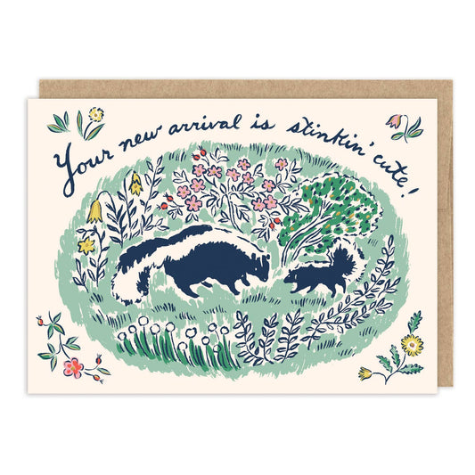 New Baby Card; Skunks Stinkin' Cute