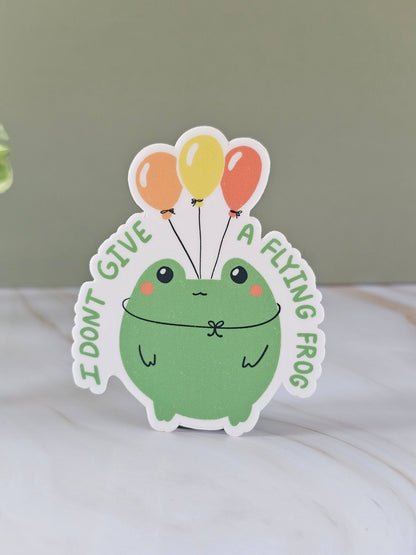 Cute and Funny Frog Sticker, I Don't Give a Flying Frog