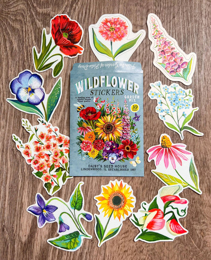 Sticker Pack; Wildflowers (Set of 10 Matte Stickers)