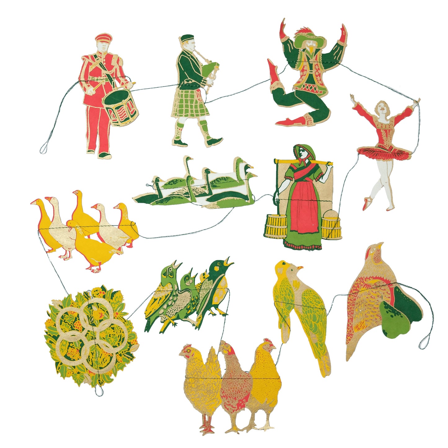 Sewn Garland; 12 Days of Christmas