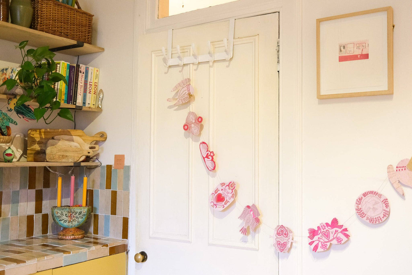 Sewn Garland; Love Birds