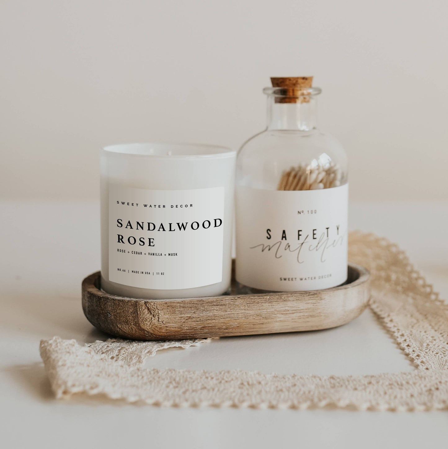 Soy Candle; Sandalwood Rose, 11 oz By Sweet Water Decor (50+ Hours Burn Time)