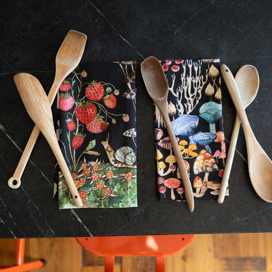 Tea Towel; Mushroom Magic By BETSY OLMSTED