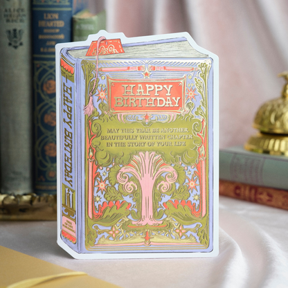 Birthday Card; Tree Birthday Book Cover (Die-cut Card)