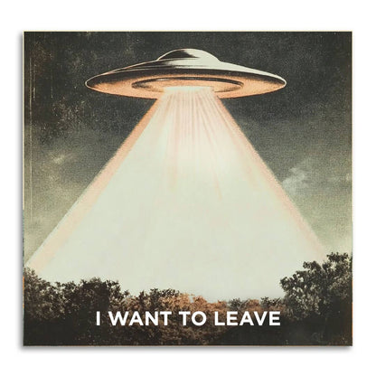 Sticky Note Pad; I Want to Leave (Funny Alien)