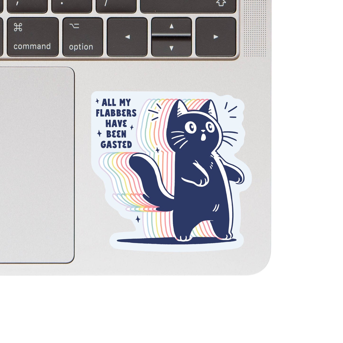 Vinyl Sticker; Flabbers (Funny Cute Kitty Cat Sarcastic High Quality)