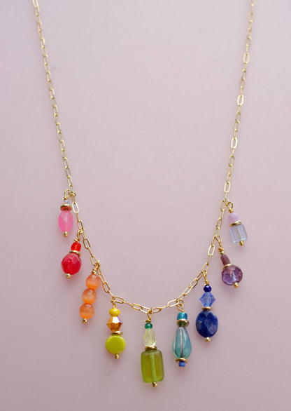 Charm Necklace; Rainbow Mosaic By Jill Makes