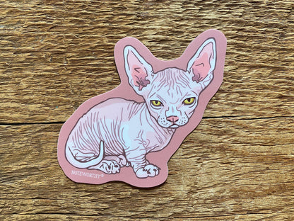 Vinyl Sticker; Hairless Cat