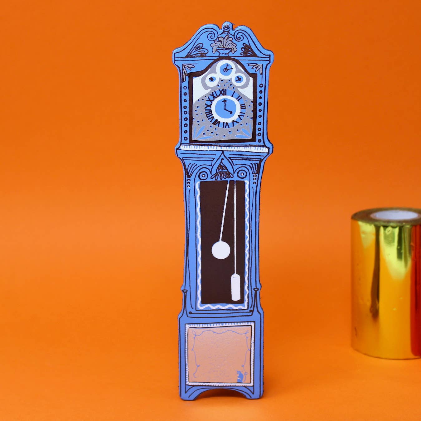 Leather Bookmark; Grandfather Clock (100% Leather)