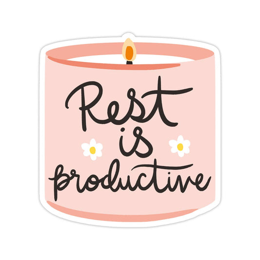 Vinyl Sticker; Rest is Productive (Candle Sticker)