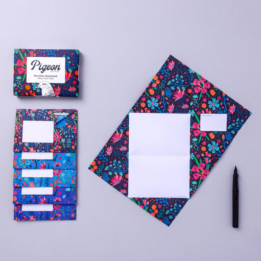 Folding Letter Set; Midnight Garden Pigeon | Pigeon Posted