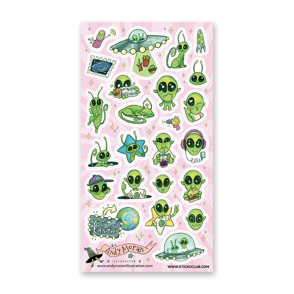 Sticker Sheet; Awesome Aliens