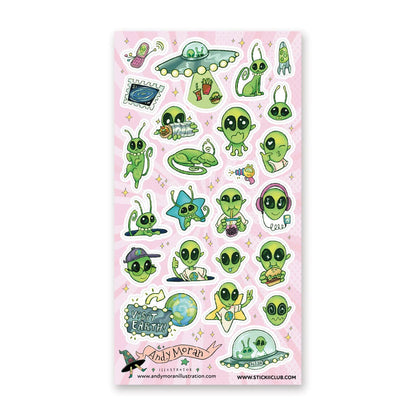 Sticker Sheet; Awesome Aliens