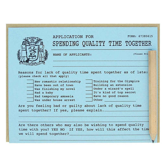 Notecard; Quality Time Application