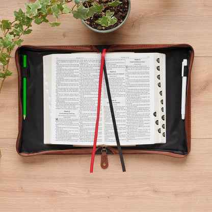 Bible Cover Classic Two-toned Brown Stand Firm 1 Cor. 16:13