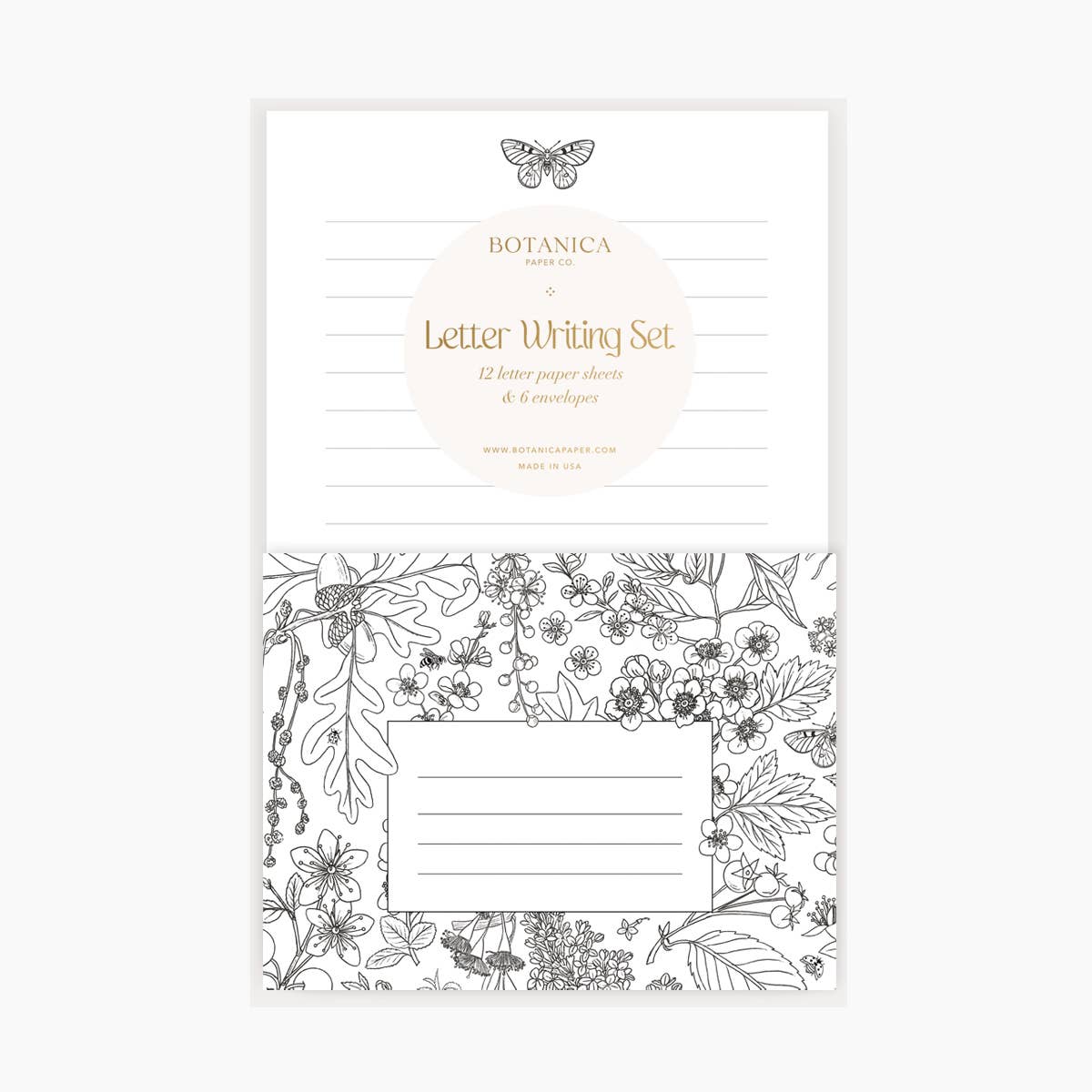 Letter Writing Set; Tree Blooms By Botanica Paper Co. (12 Letters + 6 Envelopes)